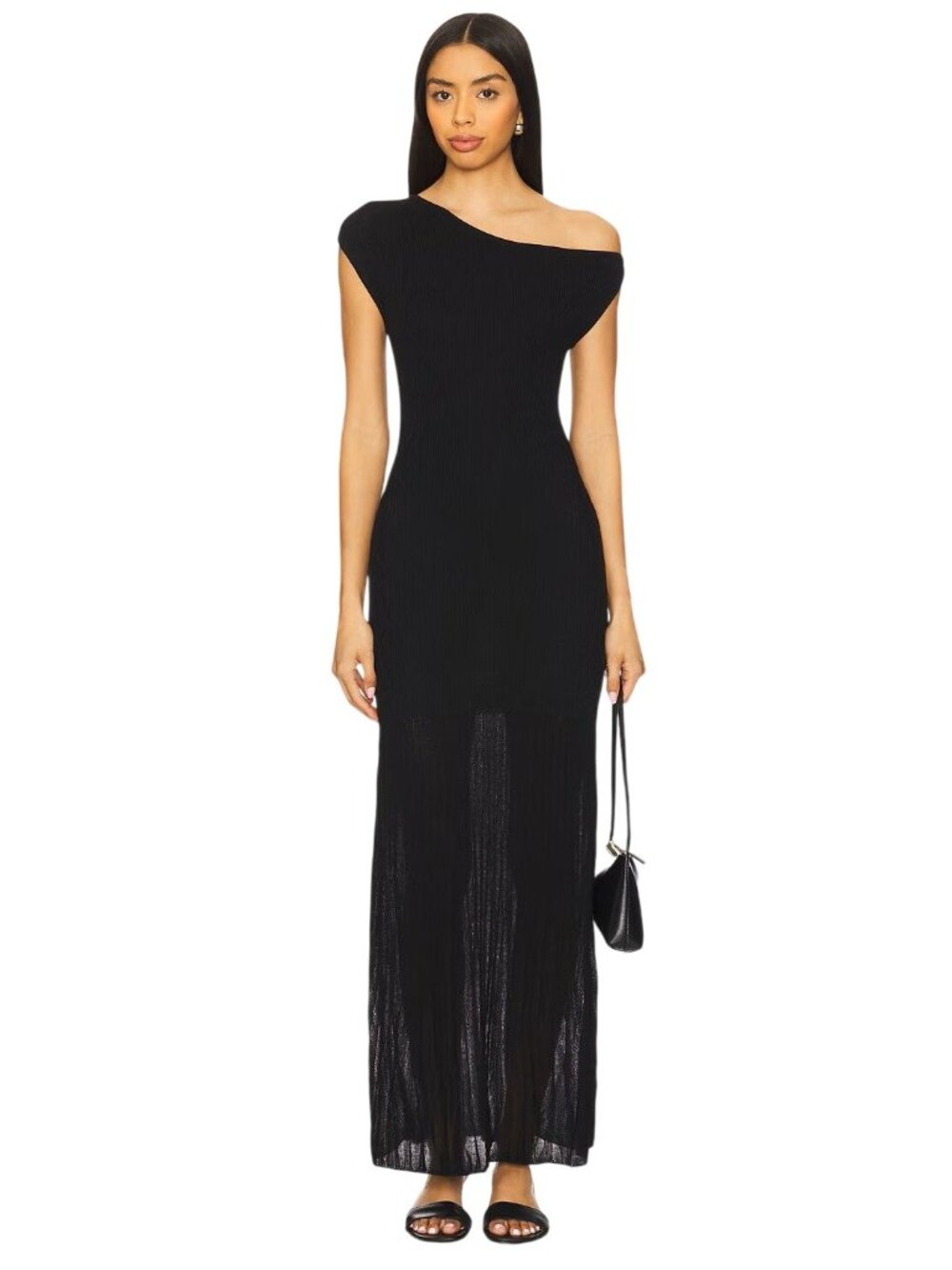 4th & Reckless Nyola Knit Dress in Black XSmall New Womens Maxi Long Gown